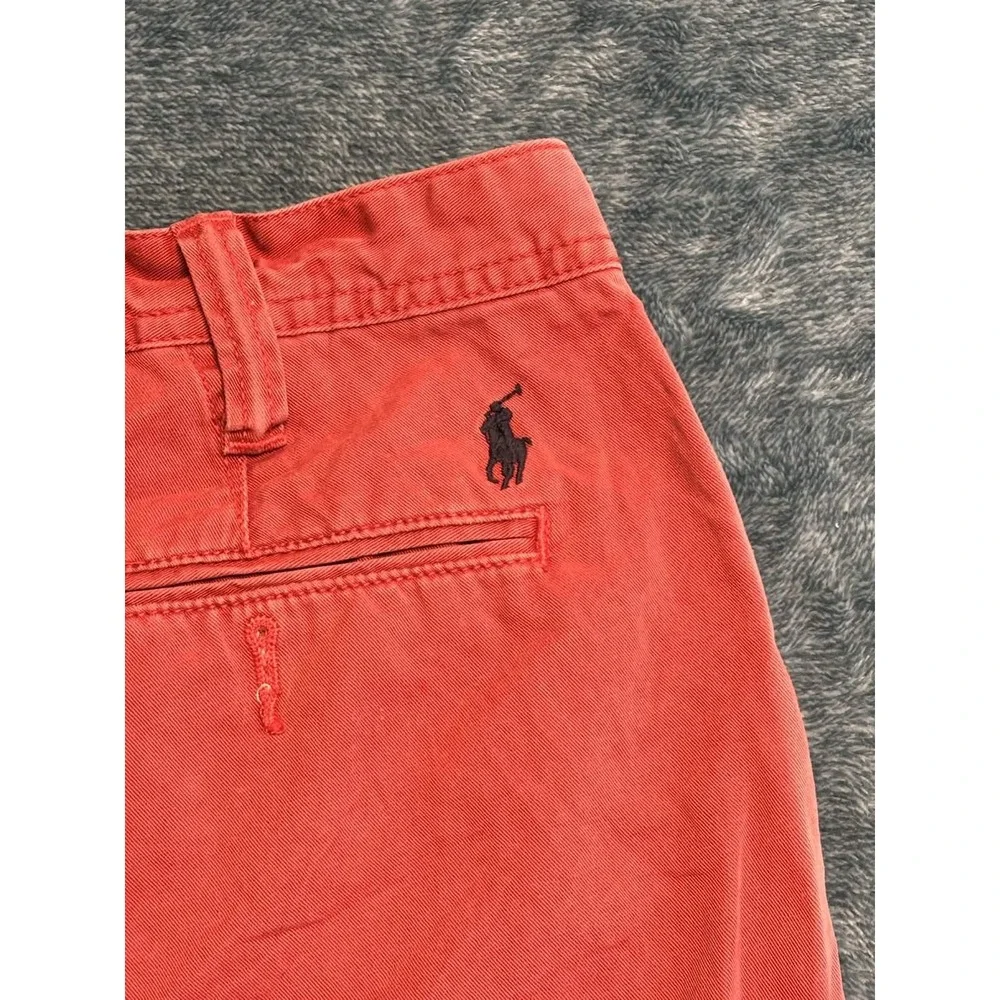 Polo Ralph Lauren Mens 34 Red Relaxed Fit Chino Shorts 100% Cotton 9 Inseam